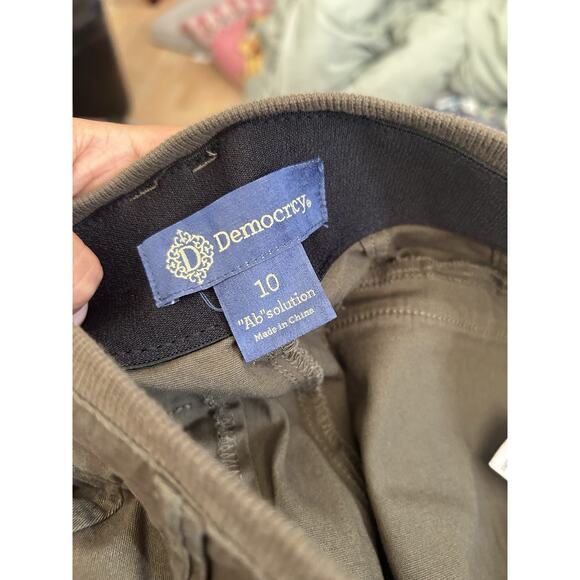 Democracy “Ab” Solution Sky Rise Utility Elastic Hem Pant In Green Size 10 - Picture 7 of 7